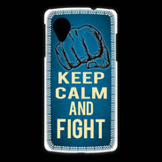 Coque LG Nexus 5 Keep Calm and Fight Bleu