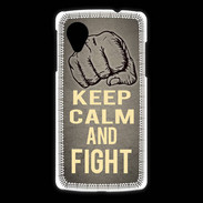 Coque LG Nexus 5 Keep Calm and Fight Gris