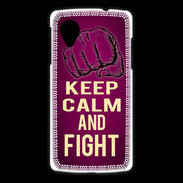 Coque LG Nexus 5 Keep Calm and Fight Rose
