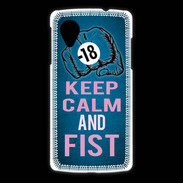Coque LG Nexus 5 Keep Calm and Fist BLeu