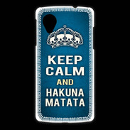Coque LG Nexus 5 Keep Calm and Hakuna Matata Bleu