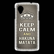 Coque LG Nexus 5 Keep Calm and Hakuna Matata Gris