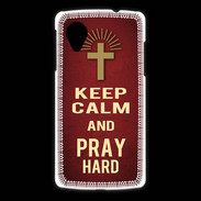 Coque LG Nexus 5 Keep Calm and Pray Christian Rouge