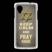 Coque LG Nexus 5 Keep Calm and Pray jewish Gris