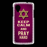 Coque LG Nexus 5 Keep Calm and Pray jewish Rose