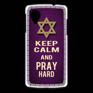 Coque LG Nexus 5 Keep Calm and Pray jewish Violet