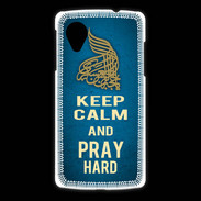 Coque LG Nexus 5 Keep Calm and Pray Muslim Bleu
