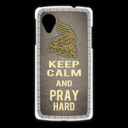 Coque LG Nexus 5 Keep Calm and Pray Muslim Gris
