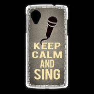 Coque LG Nexus 5 Keep Calm and Sing Gris