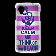 Coque LG Nexus 5 Keep Calm and Think Beach Rose