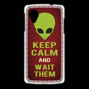 Coque LG Nexus 5 Keep Calm and Wait Alien Rouge