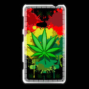 Coque Nokia Lumia 625 Feuille de cannabis et cœur Rasta