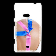 Coque Nokia Lumia 625 Femme enceinte avec ruban bleu et rose