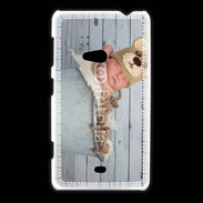 Coque Nokia Lumia 625 Bébé nounours dormant dans une bassine