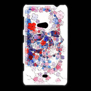 Coque Nokia Lumia 625 Skull en fleurs