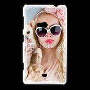 Coque Nokia Lumia 625 Femme glamour avec chihuahua
