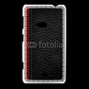Coque Nokia Lumia 625 Effet cuir noir et rouge