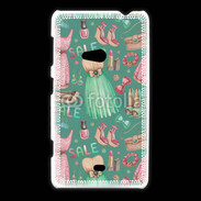 Coque Nokia Lumia 625 Fond fashion rose et vert