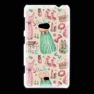 Coque Nokia Lumia 625 Fond fashion rose et vert 2