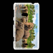 Coque Nokia Lumia 625 Groupe d'éléphants à la rivière