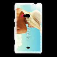 Coque Nokia Lumia 625 Femme à chapeau de plage
