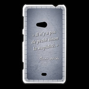 Coque Nokia Lumia 625 Pêché stupidité Bleu Citation Oscar Wilde