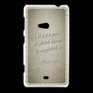 Coque Nokia Lumia 625 Pêché stupidité Sepia Citation Oscar Wilde