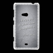 Coque Nokia Lumia 625 Pêché stupidité Noir Citation Oscar Wilde