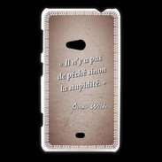 Coque Nokia Lumia 625 Pêché stupidité Rouge Citation Oscar Wilde