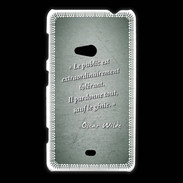 Coque Nokia Lumia 625 Public génie Vert Citation Oscar Wilde