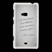 Coque Nokia Lumia 625 Tentation Gris Citation Oscar Wilde