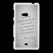 Coque Nokia Lumia 625 Tragédie Gris Citation Oscar Wilde