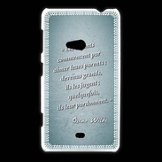 Coque Nokia Lumia 625 Enfants parents Turquoise Citation Oscar Wilde