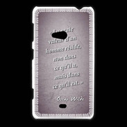 Coque Nokia Lumia 625 Vraie valeur Violet Citation Oscar Wilde