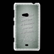 Coque Nokia Lumia 625 La musique Vert Citation Oscar Wilde