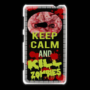 Coque Nokia Lumia 625 Keep Calm and Kill Zombies Noir