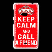 Coque Nokia Lumia 625 Keep Calm Call friend Rouge