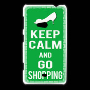 Coque Nokia Lumia 625 Keep Calm Go Shopping Vert