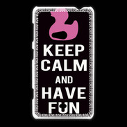 Coque Nokia Lumia 625 Keep Calm Have fun Noir