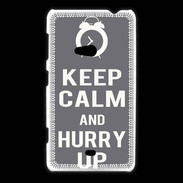 Coque Nokia Lumia 625 Keep Calm Hurry up Gris