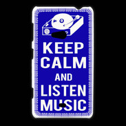 Coque Nokia Lumia 625 Keep Calm Listen music Bleu