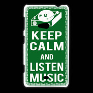 Coque Nokia Lumia 625 Keep Calm Listen music Vert