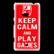 Coque Nokia Lumia 625 Keep Calm Play games Rouge