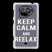 Coque Nokia Lumia 625 Keep Calm Reelax Gris