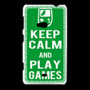 Coque Nokia Lumia 625 Keep Calm Play games Vert