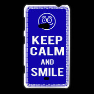 Coque Nokia Lumia 625 Keep Calm Smile Bleu