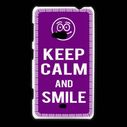 Coque Nokia Lumia 625 Keep Calm Smile Violet