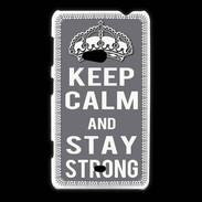 Coque Nokia Lumia 625 Keep Calm Stay strong Gris