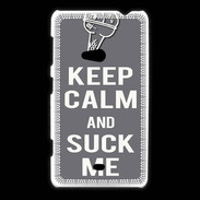 Coque Nokia Lumia 625 Keep Calm Suck me Gris