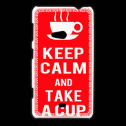 Coque Nokia Lumia 625 Keep Calm Take a cup Rouge
